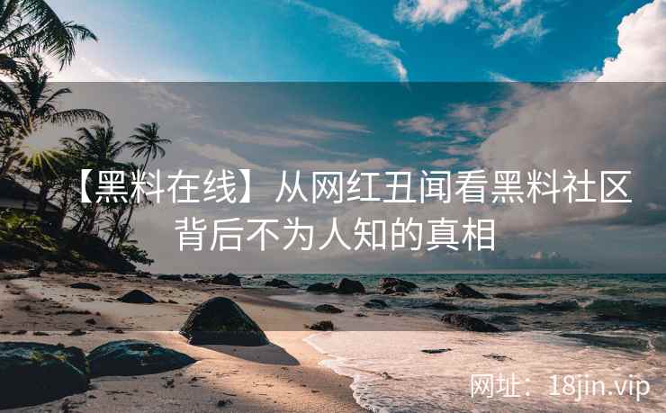 【黑料在线】从网红丑闻看黑料社区背后不为人知的真相